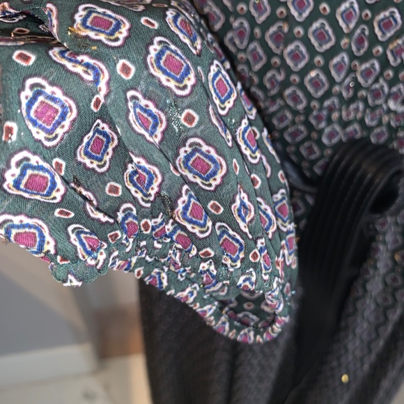 Calvin Klein Green Printed Metallic Midi Dress green Fall plus size 16 - Picture 12 of 14